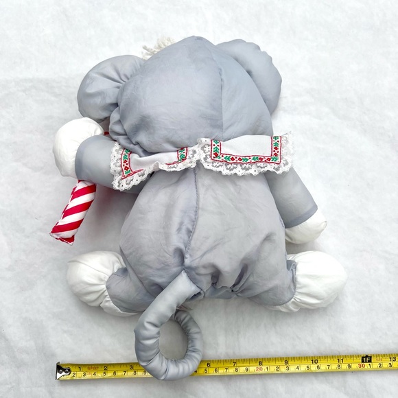 Vintage 1987 Puffalump Christmas Mouse with Candy Cane CLEAN Excellent Condition - Picture 8 of 8